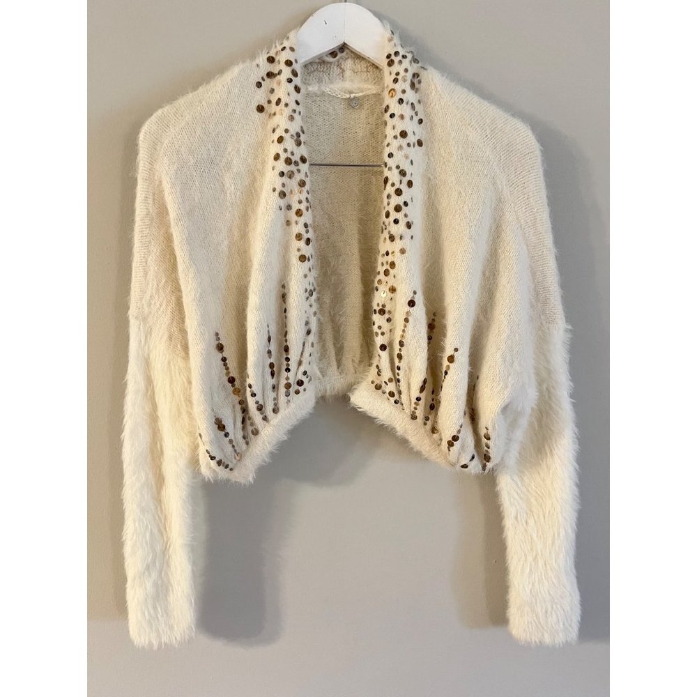 Knitted and Knotted Soiree Crop Cardigan Size Small
